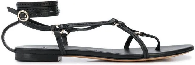 3.1 Phillip Lim ankle strap ring detail sandals Black