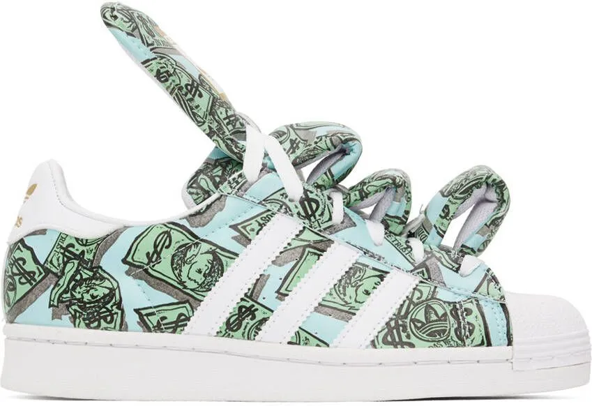 Adidas Originals Green & Blue Jeremy Scott Edition Superstar Sneakers