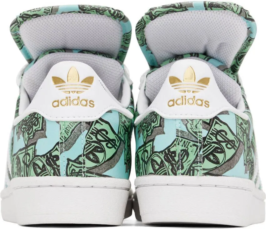 Adidas Originals Green & Blue Jeremy Scott Edition Superstar Sneakers