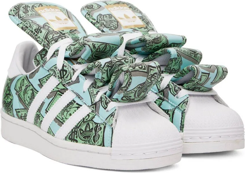 Adidas Originals Green & Blue Jeremy Scott Edition Superstar Sneakers