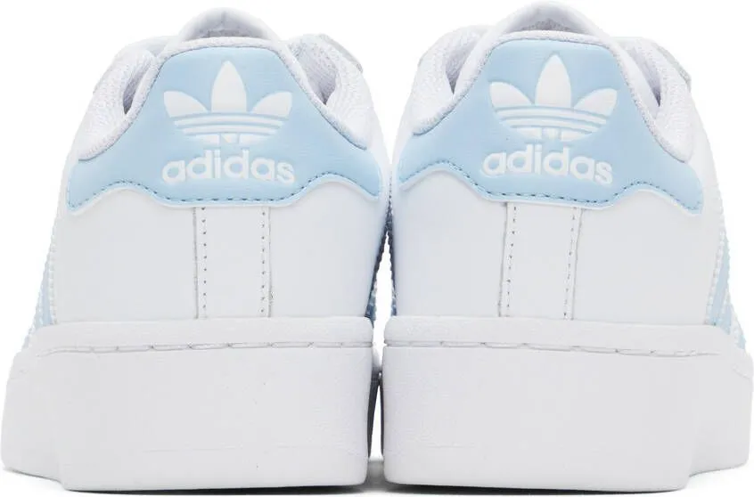 Adidas Originals White & Blue Superstar XLG Sneakers