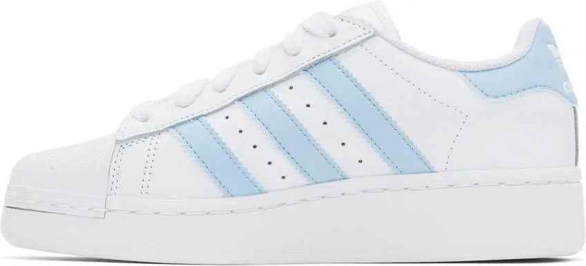 Adidas Originals White & Blue Superstar XLG Sneakers