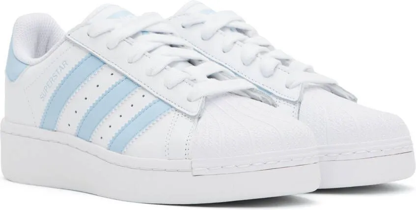 Adidas Originals White & Blue Superstar XLG Sneakers