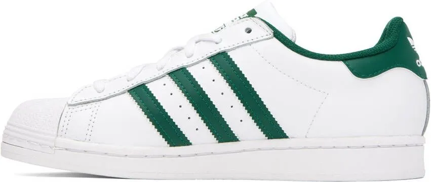 Adidas Originals White & Green Superstar Sneakers