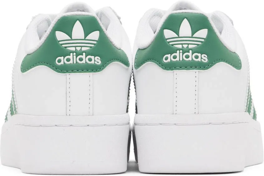 Adidas Originals White & Green Superstar XLG Sneakers