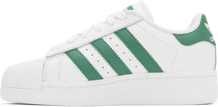 Adidas Originals White & Green Superstar XLG Sneakers