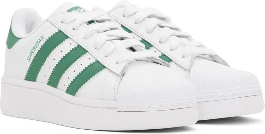 Adidas Originals White & Green Superstar XLG Sneakers