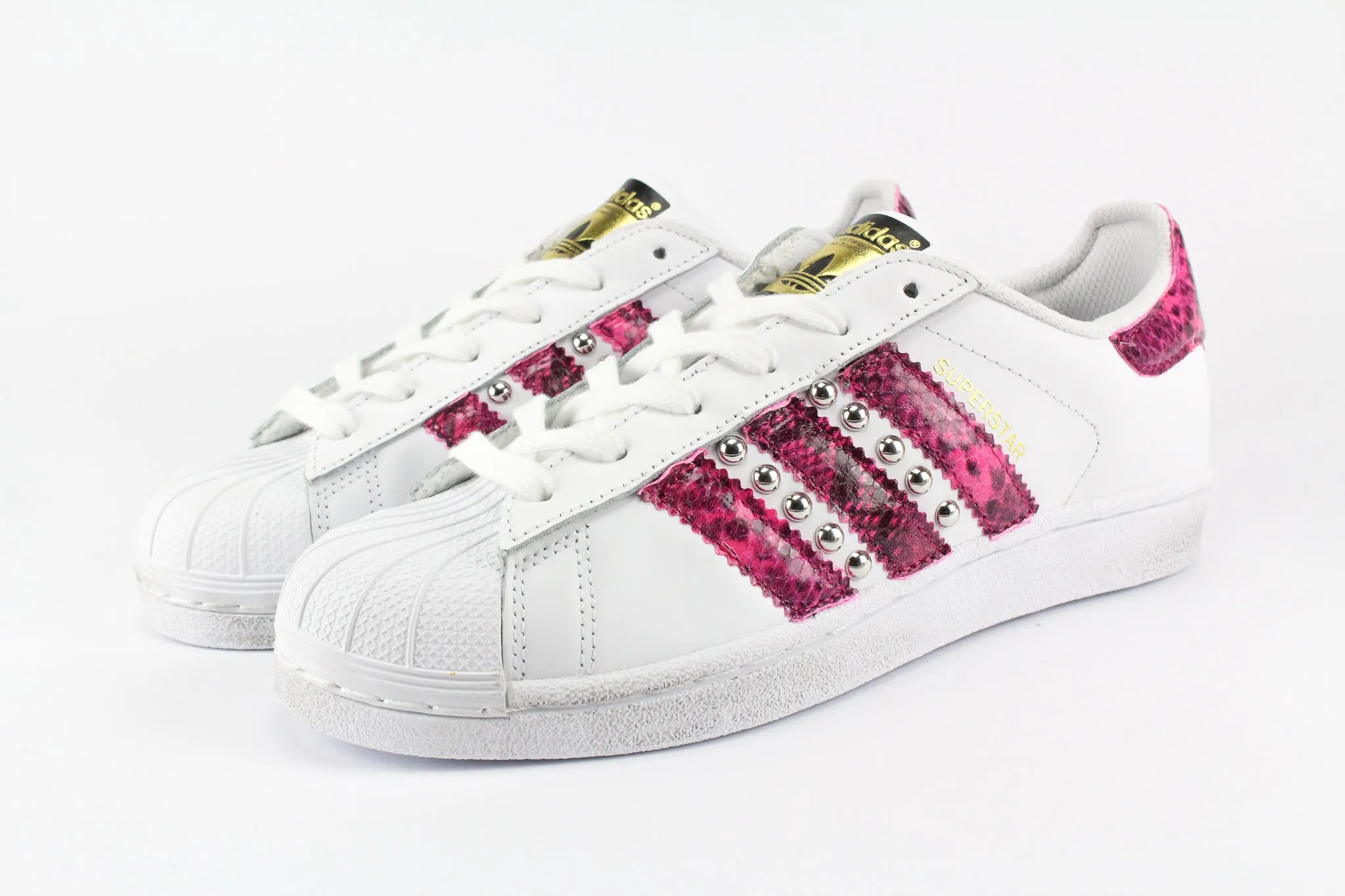 Adidas Superstar Pitone Pink Fluo & Borchie