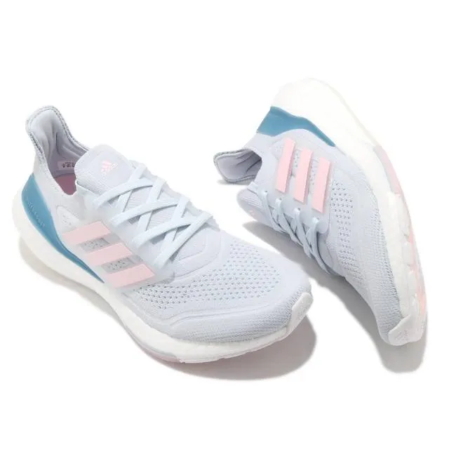 Adidas ultraboost 21 w grey pink blue women jogging running lifestyle fy0395