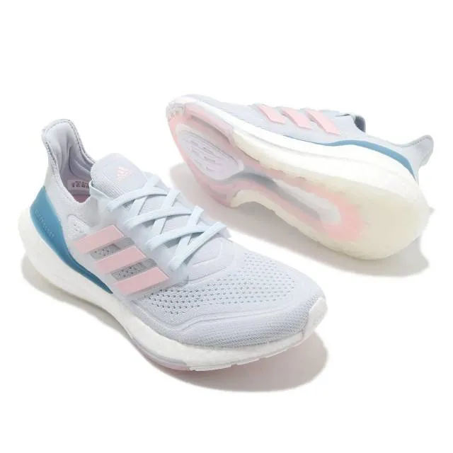 Adidas ultraboost 21 w grey pink blue women jogging running lifestyle fy0395