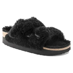 Birkenstock W' Arizona Big Buckle Teddy Black Fur Sandals