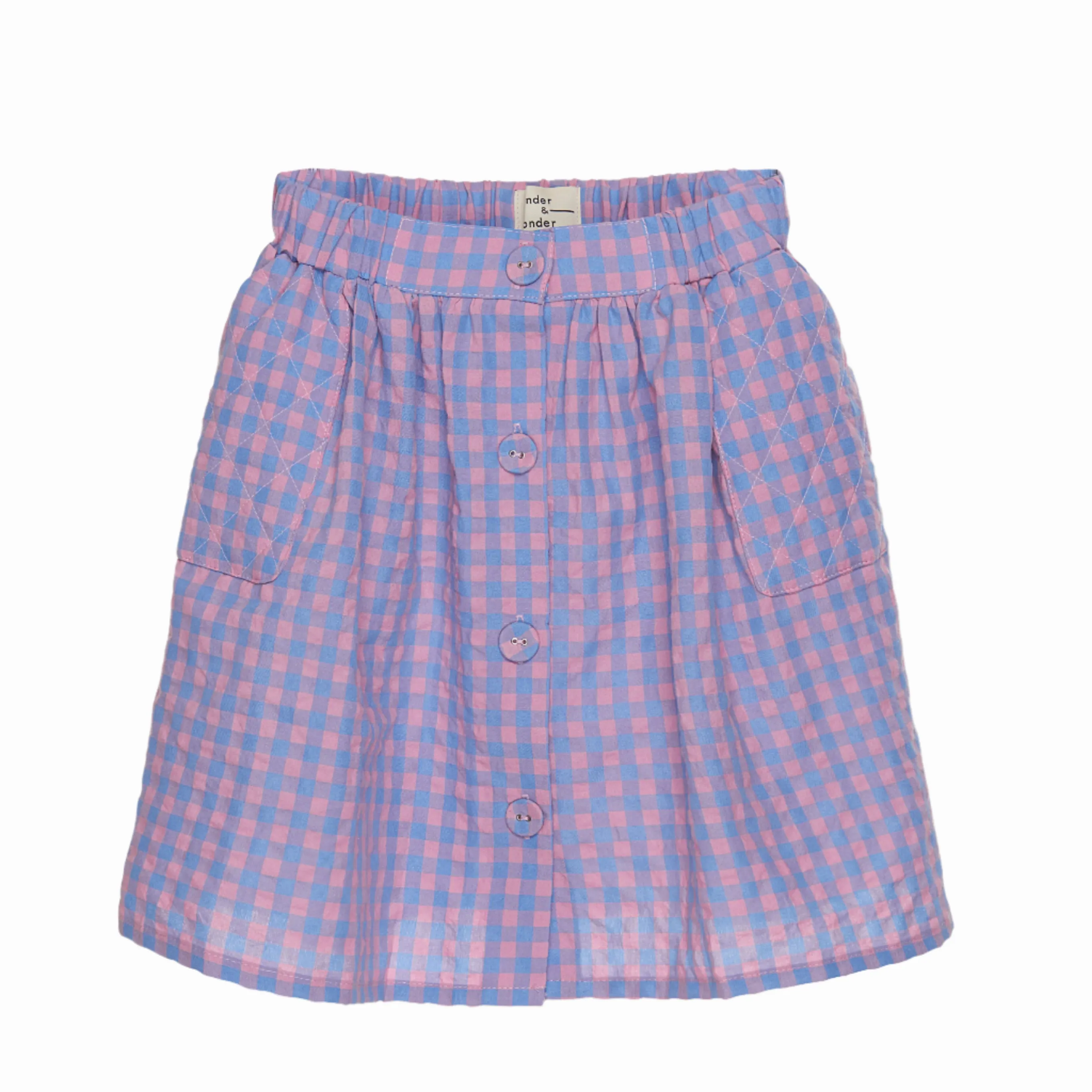 BLUE-PINK CHECK SKIRT