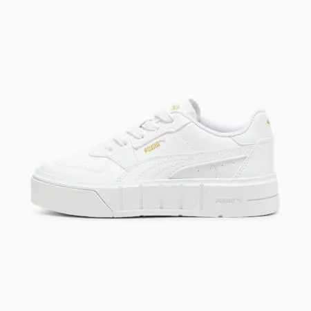 Cali Court Leather Sneakers - Girls 4-8 years | PUMA White-PUMA Gold | PUMA Cali | PUMA 