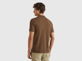 Coffee regular fit polo - Brown | Benetton