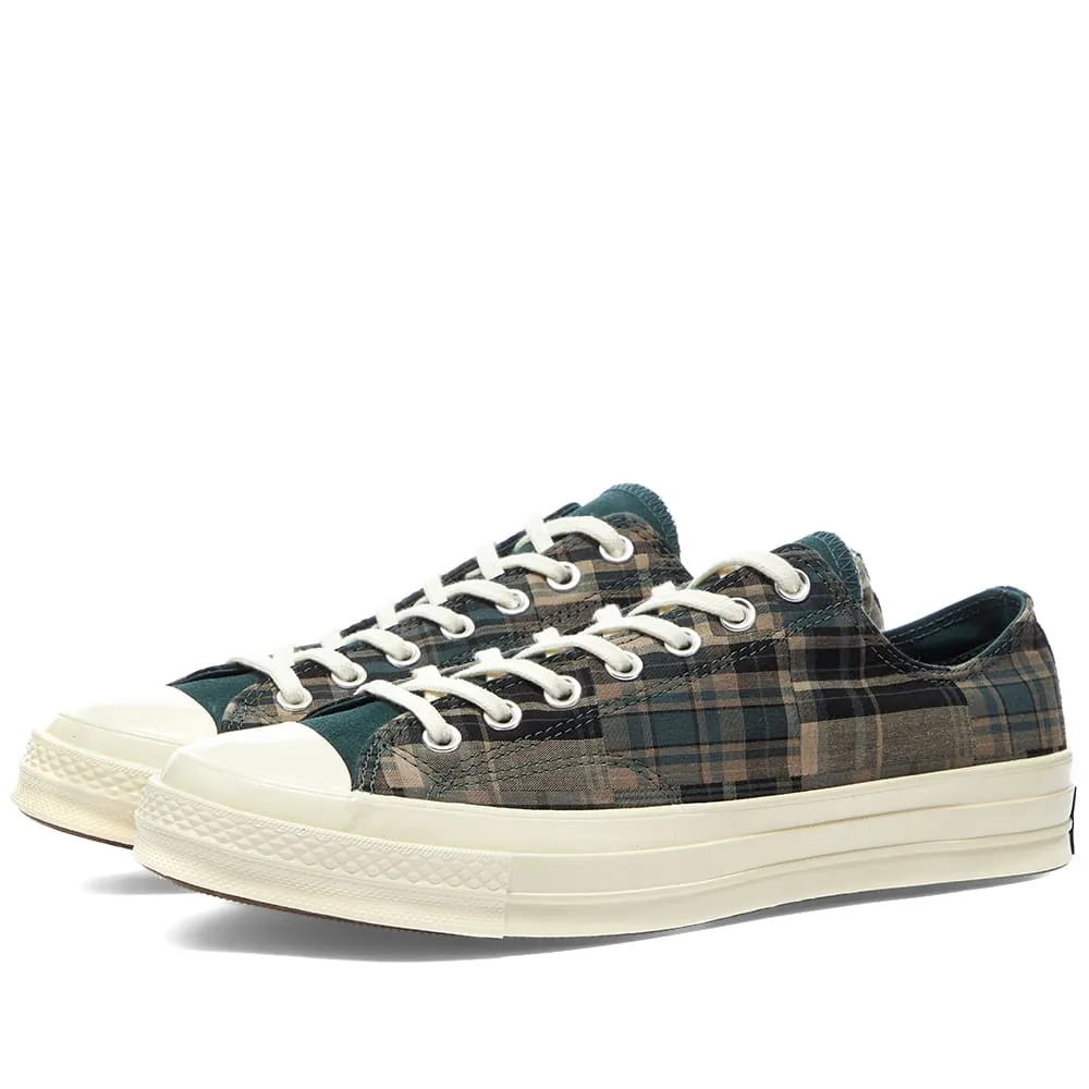 Converse Chuck Taylor 1970s Madras Check OxBlack Faded, Spruce & Taupe