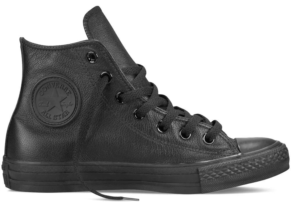 Converse Chuck Taylor All Star Hi Top Leather Black Monochrome