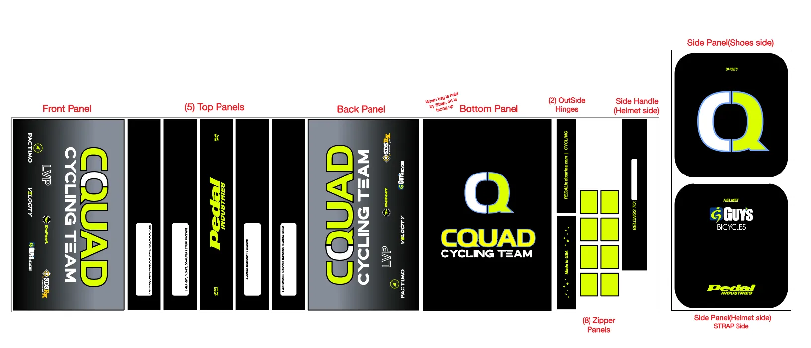 CQUAD.com Cycling Team 2022 RACEDAY BAG