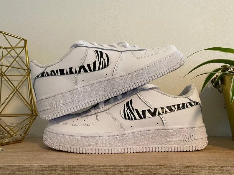 Custom Nike Air Force 1 zebra