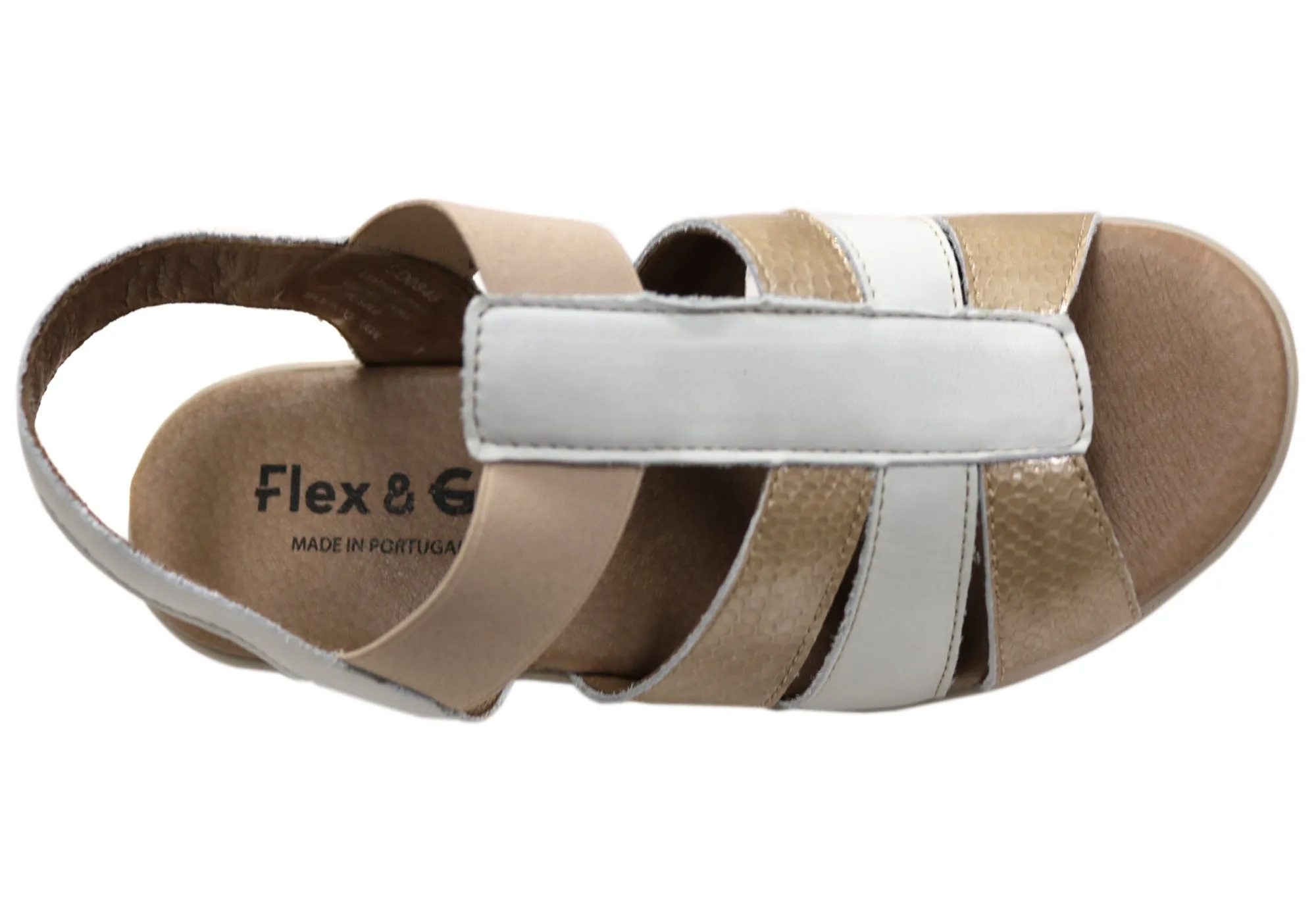 Flex & Go Azara Womens Comfortable Leather Sandals Made In Portugal