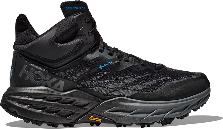 Hoka Men's Speedgoat 5 Mid GORE-TEX Black / Black | Buy Hoka Men's Speedgoat 5 Mid GORE-TEX Black / Black here | Outno