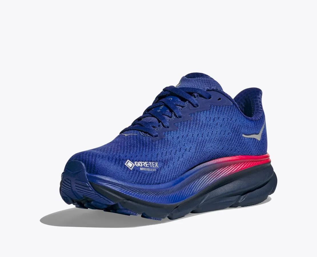 HOKA WOMENS CLIFTON 9 GTX -DAZZLING BLUE/EVENING SKY