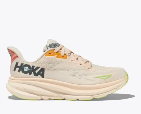 Hoka Women's Clifton 9 Running Shoe in Gull/Sea Ice, Vanilla/Astral, Black/Stellar Blue, Chalk Violet, Airy Blue, White & Black/