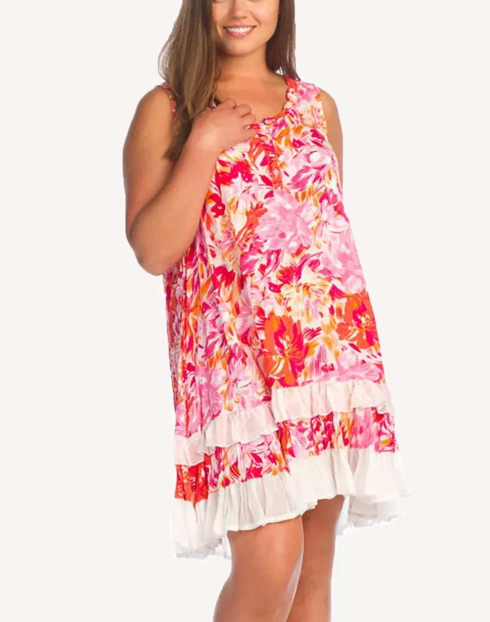 Krinkle Ruffle Short Dress