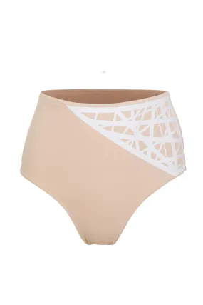 Lillian High Waisted Bikini Bottom in Camel