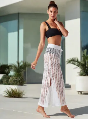 Linear Mesh Skirt - White