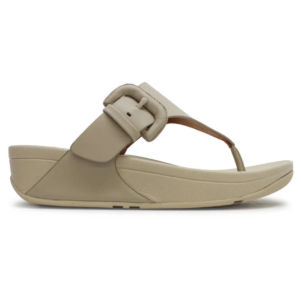 Lulu Covered Buckle Toe Post Leather Women's Toe Post Sandals