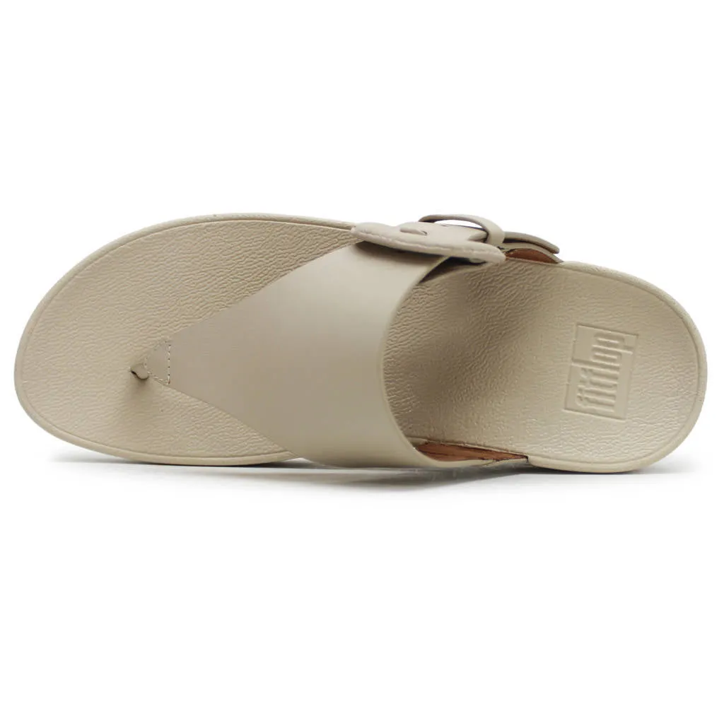 Lulu Covered Buckle Toe Post Leather Women's Toe Post Sandals