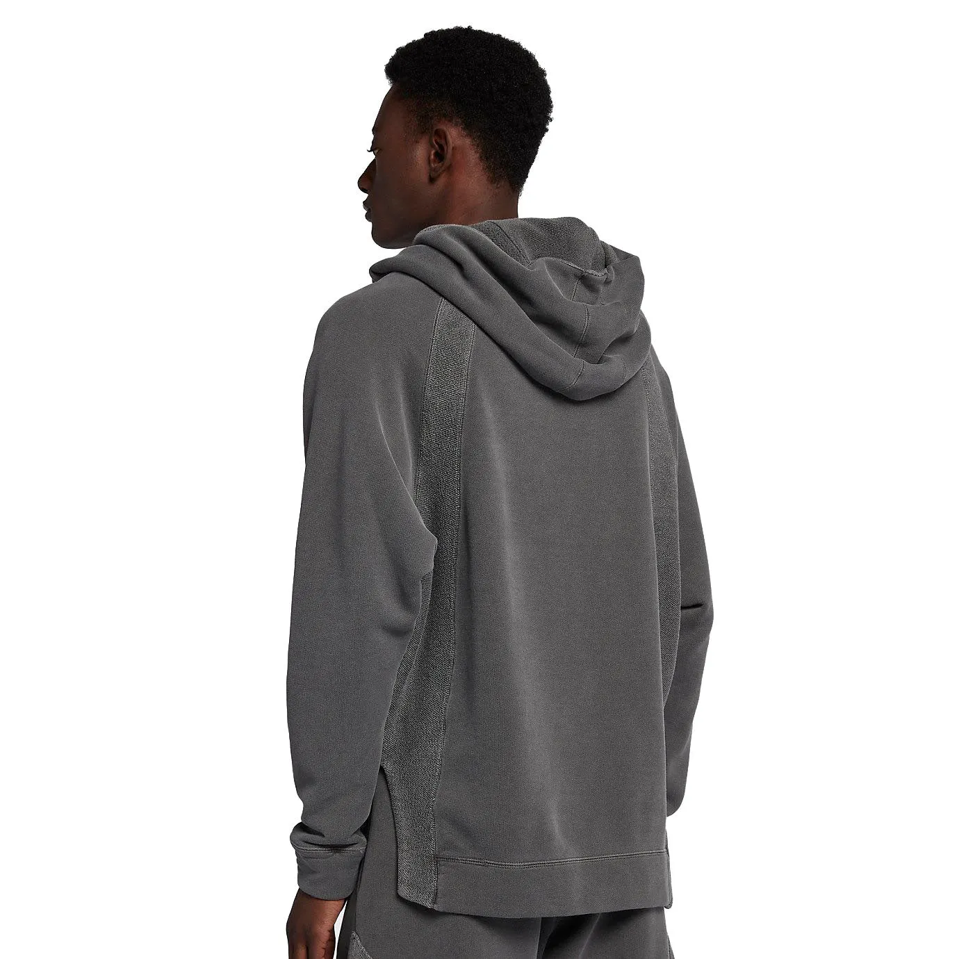 Nike Air Jordan Wings Washed Fleece Pullover Hoodie Gray