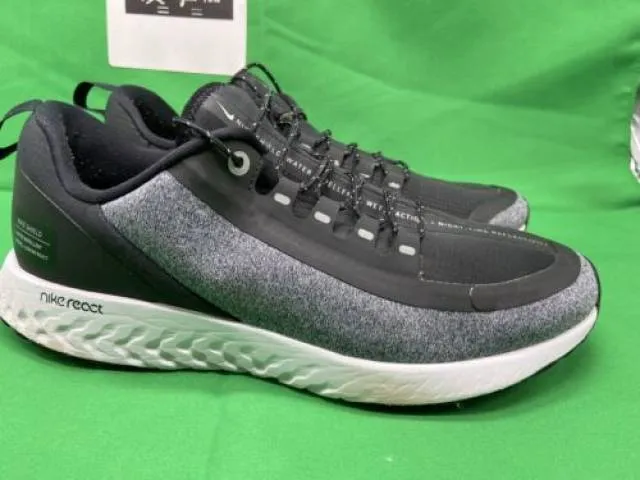 Nike epic react shield black/white/cool grey av4048-001 size 6.5y women size 8