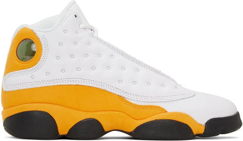 Nike Jordan Kids White & Orange Air Jordan 13 Retro Big Kids Sneakers