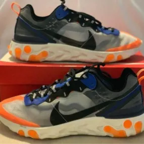 Nike react element 87 thunder blue/total orange