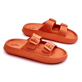 PA1 Women's Foam Sandals With Stripes Orange Sharmen