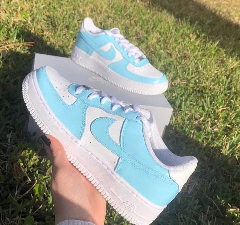 Pale Blue Custom Nike Air Force 1_s