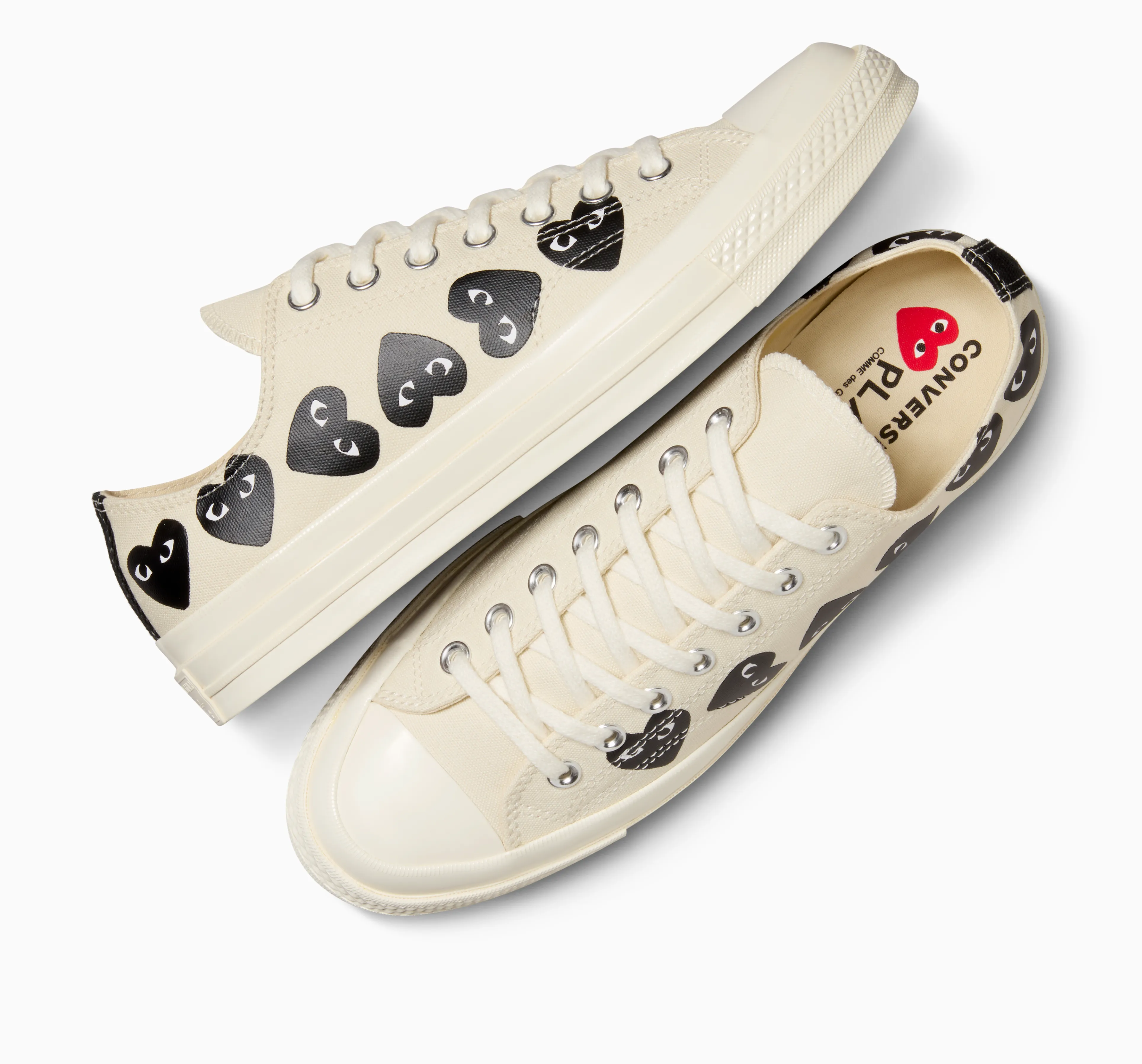 Play Comme des Garons x Converse Black Multi-Heart Chuck Taylor All Star '70 Low (White)