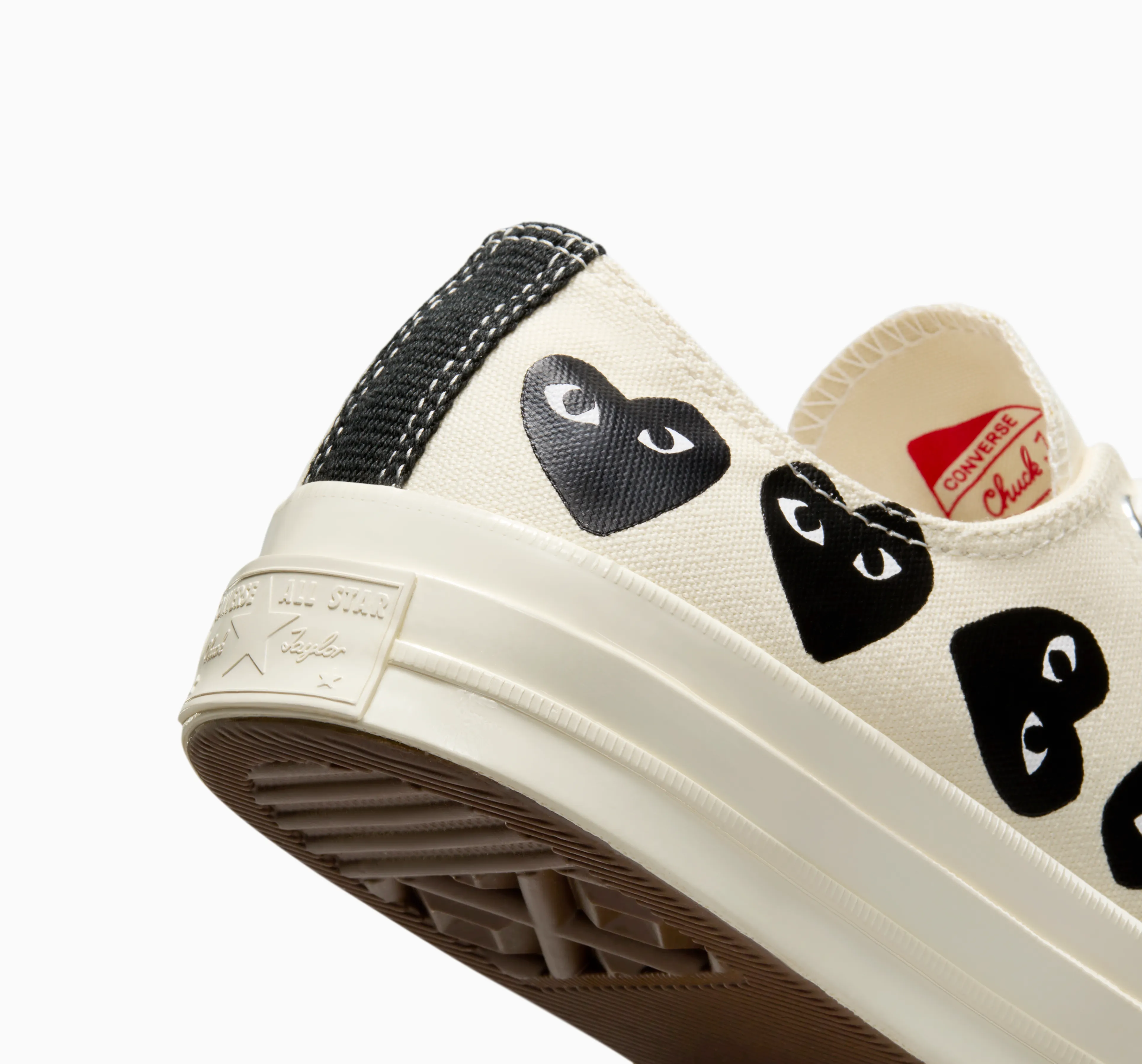 Play Comme des Garons x Converse Black Multi-Heart Chuck Taylor All Star '70 Low (White)