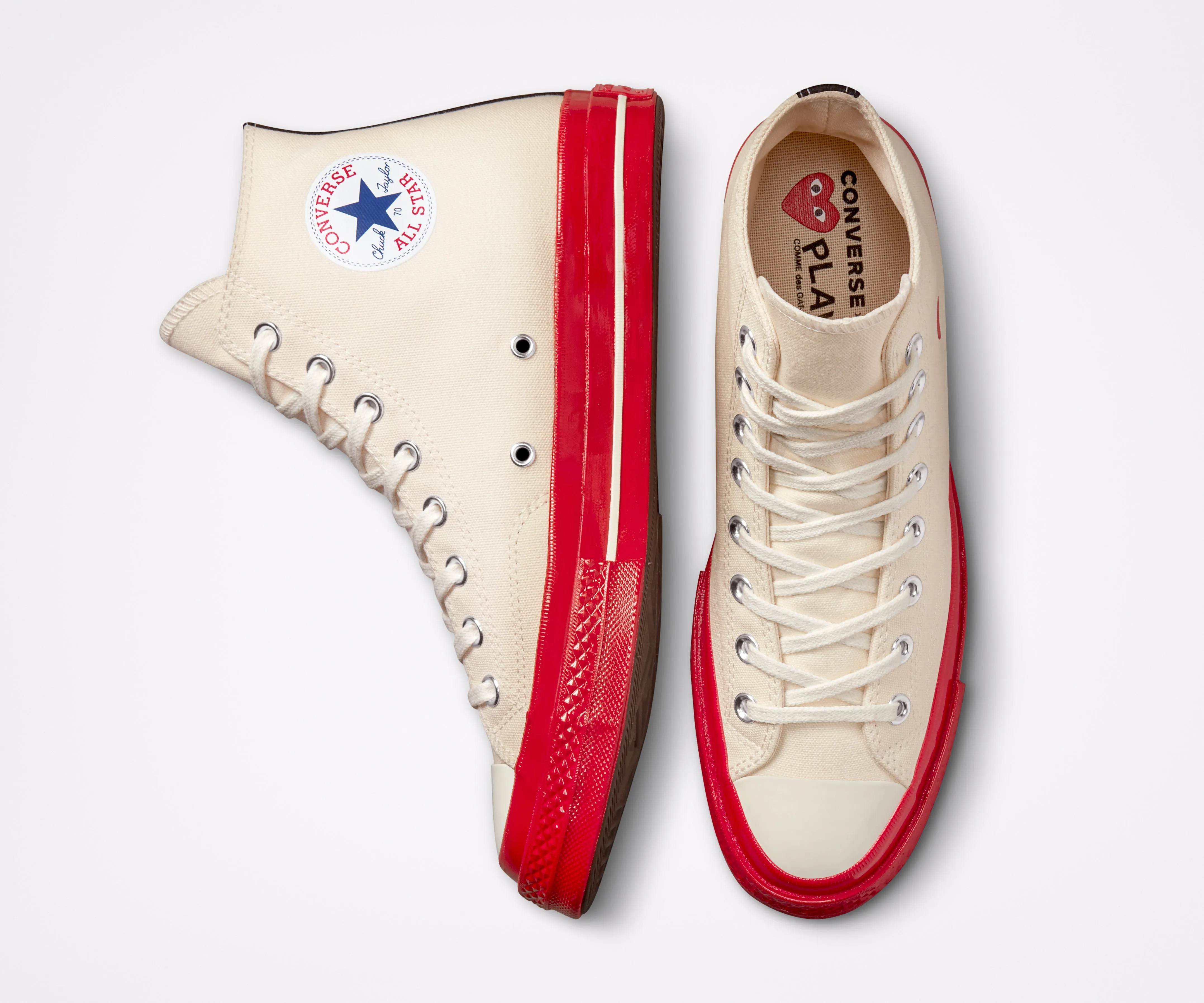 Play Comme des Garons x Converse Red Heart Chuck Taylor All Star '70 High (White)