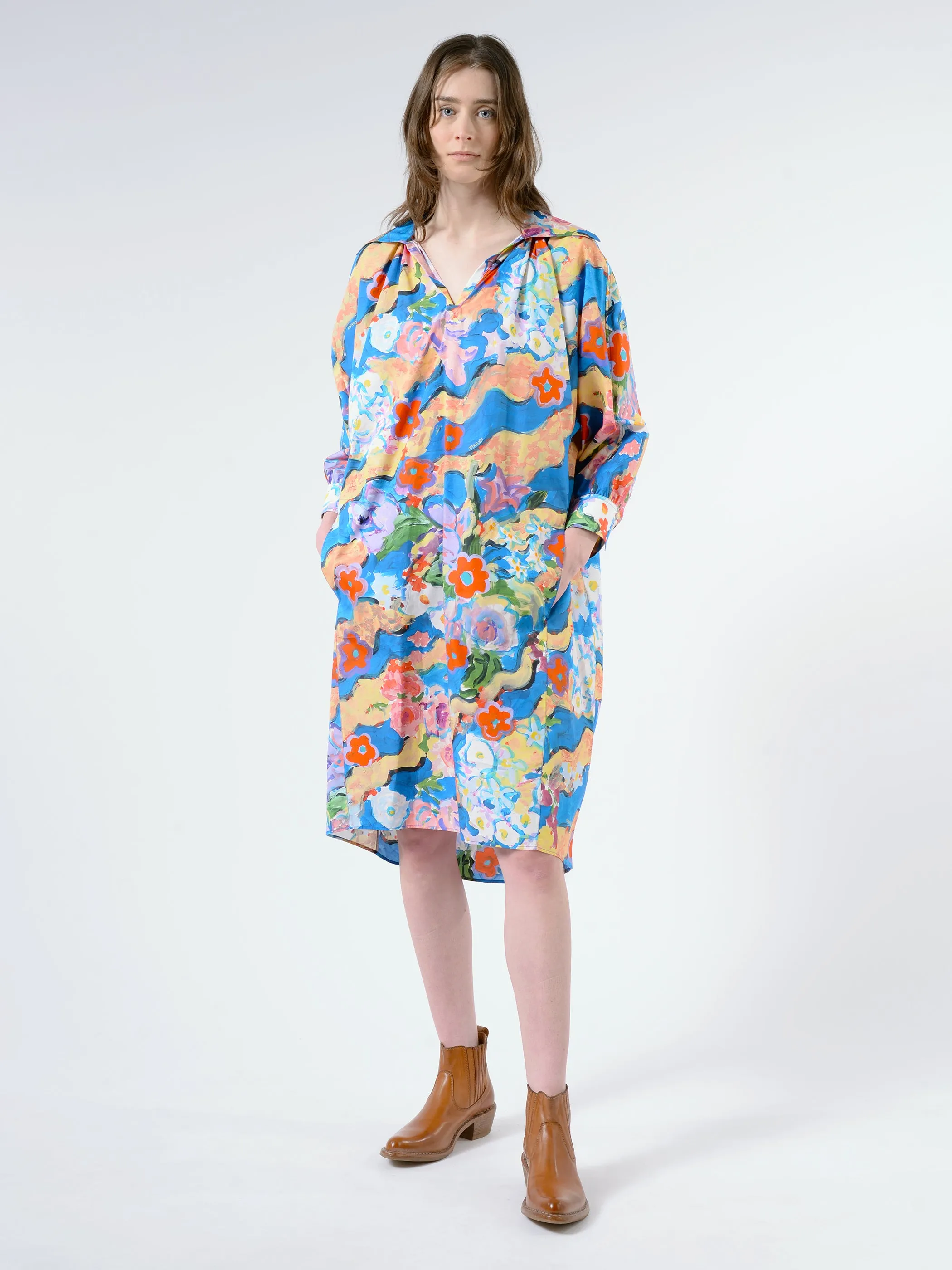 Printed Poplin Dress