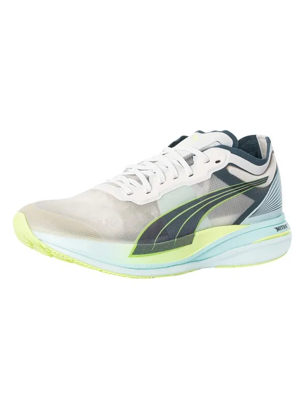 Puma Deviate Nitro Elite Racer Trainers - White/Dark Slate/Fizzy Light