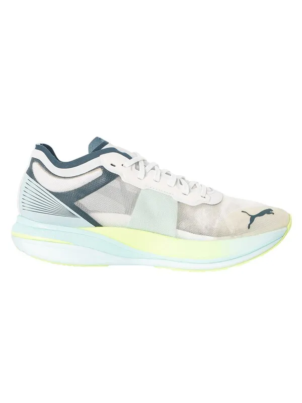 Puma Deviate Nitro Elite Racer Trainers - White/Dark Slate/Fizzy Light