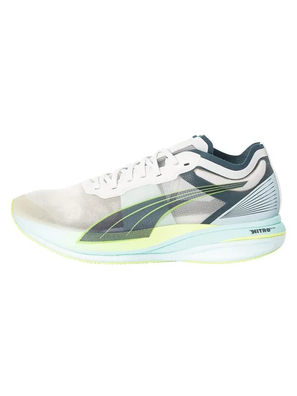 Puma Deviate Nitro Elite Racer Trainers - White/Dark Slate/Fizzy Light