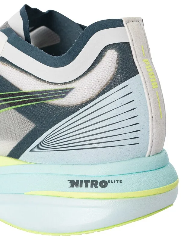 Puma Deviate Nitro Elite Racer Trainers - White/Dark Slate/Fizzy Light