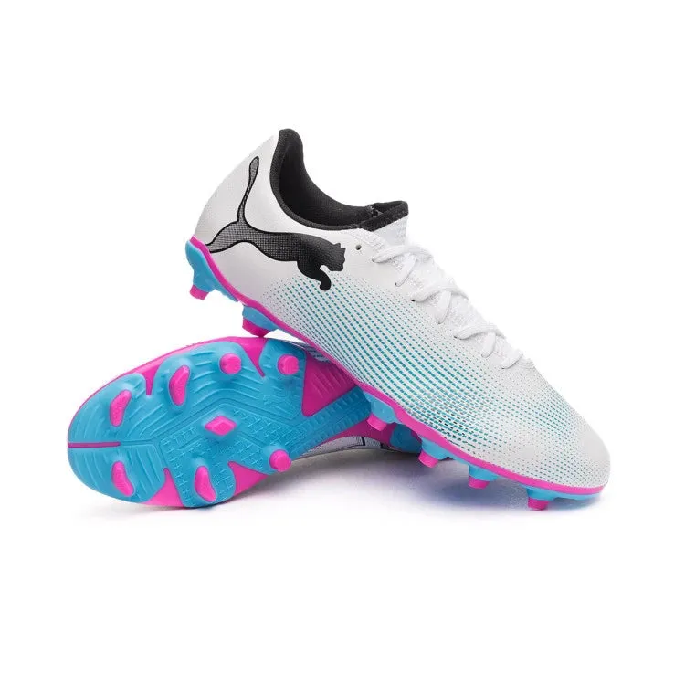 PUMA FUTURE 7 PLAY FG/AG - WHITE/BLACK/POISON PINK