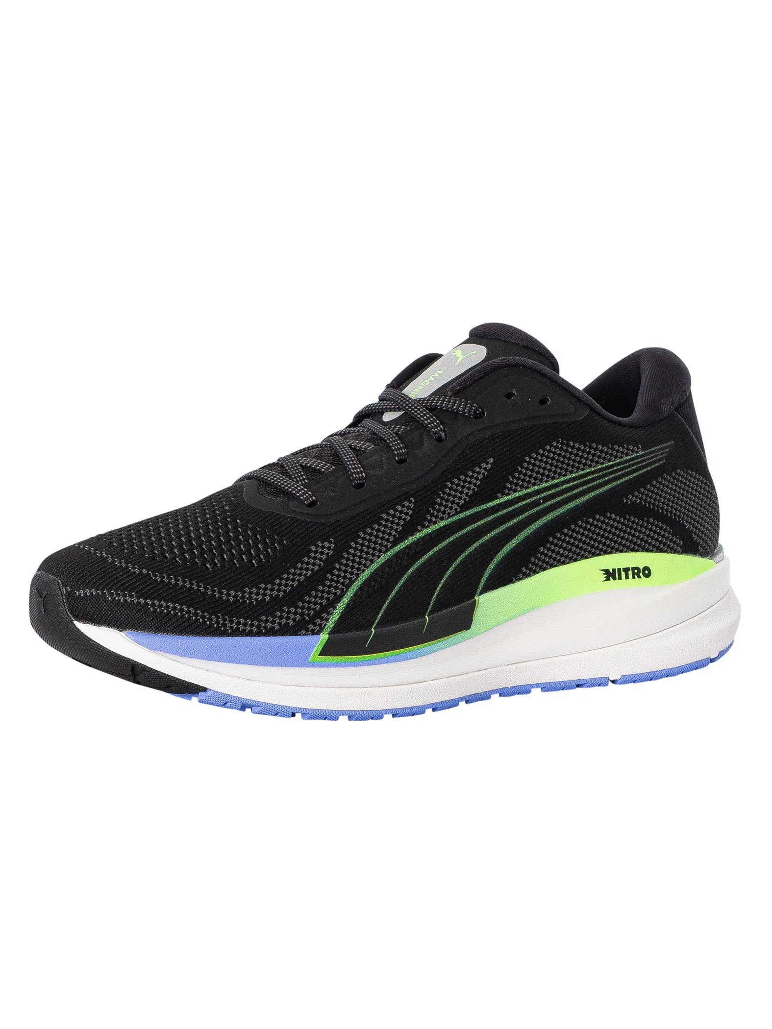 Puma Magnify Nitro Knit Trainers - Black/Purple/Lime