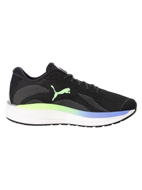 Puma Magnify Nitro Knit Trainers - Black/Purple/Lime