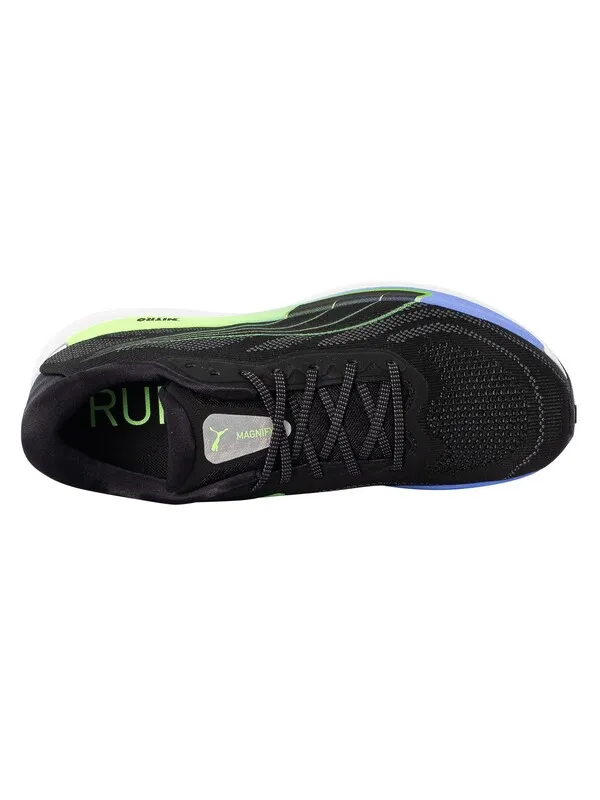 Puma Magnify Nitro Knit Trainers - Black/Purple/Lime