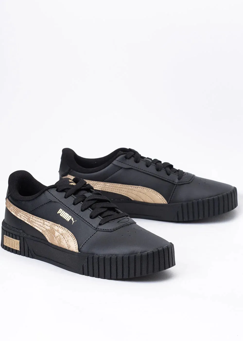 PUMA WOMENS CARINA 2.0 SPACE METALLICS - BLACK/GOLD